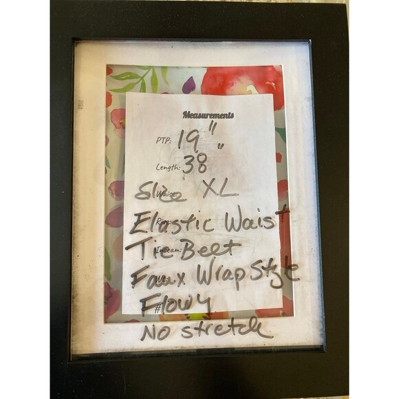 Heart Dress Size XL Elastic Waist Flutter Sleeves Flowy Slimming Faux Wrap Style - Picture 10 of 10